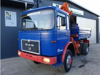 Tipper MAN 19.240 4X4 meiller tipper + crane