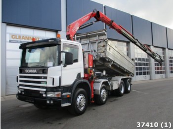 Tipper Scania P 124.420 8x4 Retarder Steel Fassi 21 ton/meter Kran