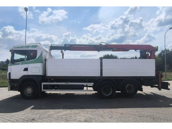 Dropside/ Flatbed truck, Crane truck SCANIA 144.460: picture 4