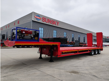 New Low loader semi-trailer for transportation of heavy machinery SUNSKY 30Ton lowbed trailer: picture 2
