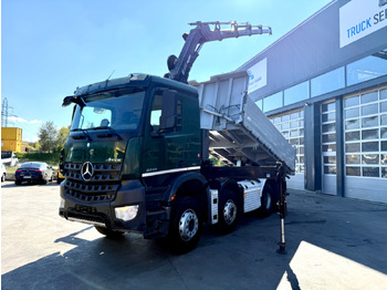 Tipper, Crane truck MERCEDES Arocs 3242 8x4 Hiab 166-4: picture 3