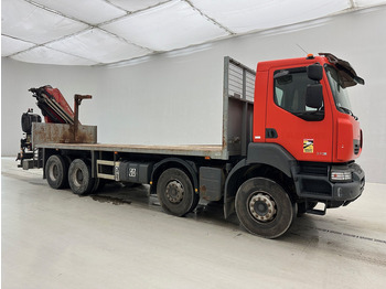 Dropside/ Flatbed truck, Crane truck Renault Kerax 370 DXi - 8x4: picture 3