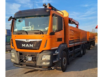 Dropside/ Flatbed truck, Crane truck MAN TGS 26.440: picture 4
