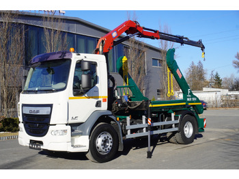 Skip loader truck, Crane truck DAF LF 18.310 E6 / Skip loader Fornal NKR 130V / HDS HMF 735 K2 / Manual gearbox: picture 2 Skip loader truck, Crane truck DAF LF 18.310 E6 / Skip loader Fornal NKR 130V / HDS HMF 735 K2 / Manual gearbox: picture 2