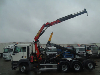 Hook lift truck, Crane truck MAN TGS 35.440 + PALFINGER 24500 + 8X4 + EURO 5 + REMOTE: picture 3