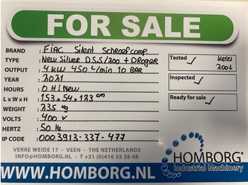 New Air compressor Fiac New Silver D 5.5 / 200 Silent 4 kW 450 L / min 10 Bar Elektrische Schroefcompressor met ketel en droger: picture 2 New Air compressor Fiac New Silver D 5.5 / 200 Silent 4 kW 450 L / min 10 Bar Elektrische Schroefcompressor met ketel en droger: picture 2