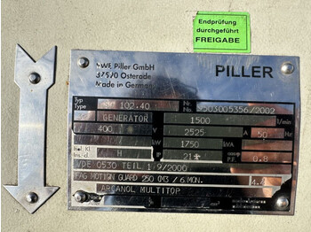 Generator set PILLER SG 102.40 Pillar 1750 kVA generatordeel Alternator as New ! 18 test hours !: picture 3 Generator set PILLER SG 102.40 Pillar 1750 kVA generatordeel Alternator as New ! 18 test hours !: picture 3