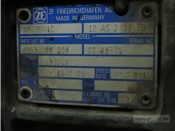 Gearbox for Truck DAF Gearbox & Clutch Parts Versnellingsbak 12AS2131TD DAF: picture 3