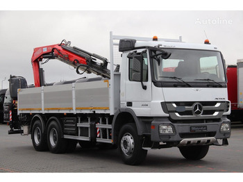 Dropside/ Flatbed truck, Crane truck Mercedes-Benz ACTROS 3336: picture 2