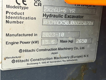 Crawler excavator HITACHI ZX26U-6: picture 5