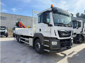 Dropside/ Flatbed truck, Crane truck MAN 26.320 BL TGS E6 (Platform and Crane): picture 2