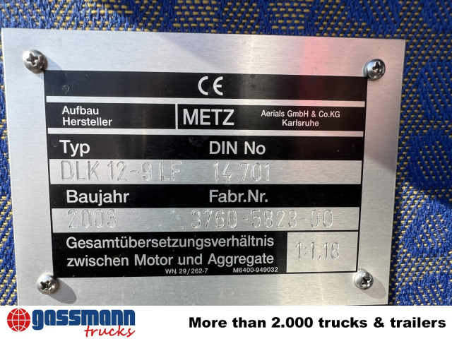 MAN LE 15.255 4x2 LLC Doka, Metz DLA-K 12/9 - Fire engine: picture 4 MAN LE 15.255 4x2 LLC Doka, Metz DLA-K 12/9 - Fire engine: picture 4