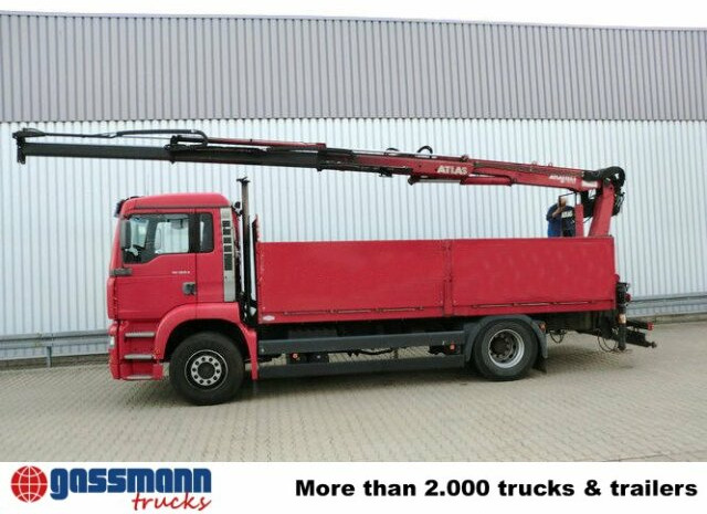 Dropside/ Flatbed truck, Crane truck MAN TGA 18.360 4x2, Baustoff, Kran ATLAS 125.1: picture 7