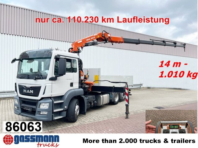 MAN TGS 26.360/400 6x2-4 BL, Lenk-/Lift, Kran Atlas - Dropside/ Flatbed truck, Crane truck: picture 1 MAN TGS 26.360/400 6x2-4 BL, Lenk-/Lift, Kran Atlas - Dropside/ Flatbed truck, Crane truck: picture 1