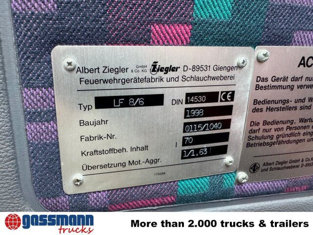 Fire engine Mercedes-Benz LK 814 F 4x2 Doka, Löschfahrzeug LF8/6: picture 6