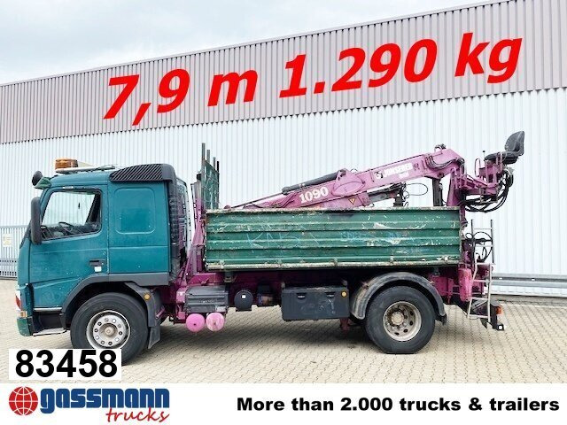 Volvo FM12-420 4x2 mit Heckkran Jonsered 1090, - Tipper, Crane truck: picture 1 Volvo FM12-420 4x2 mit Heckkran Jonsered 1090, - Tipper, Crane truck: picture 1