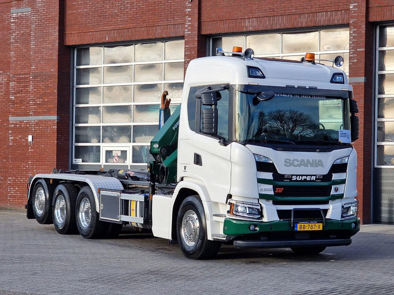 Scania G500 XT 8x4*4 - HMF 2820K Crane - AJK 20T Hooklift - Retarder - Full air - Like new - Crane truck: picture 3 Scania G500 XT 8x4*4 - HMF 2820K Crane - AJK 20T Hooklift - Retarder - Full air - Like new - Crane truck: picture 3