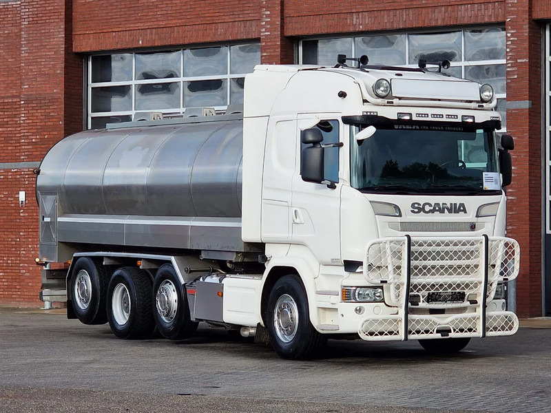 Scania R520 V8 8x2*4 - Milk tank - 19.000L - 4 compartments - Pump and counter - Retarder - Tanker truck: picture 1 Scania R520 V8 8x2*4 - Milk tank - 19.000L - 4 compartments - Pump and counter - Retarder - Tanker truck: picture 1