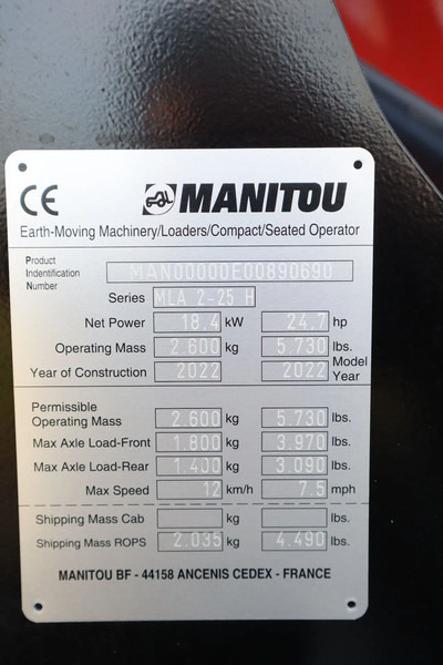Wheel loader Manitou MLA 2-25 H | FORKS | QUICK COUPLER | NEW UNUSED: picture 19