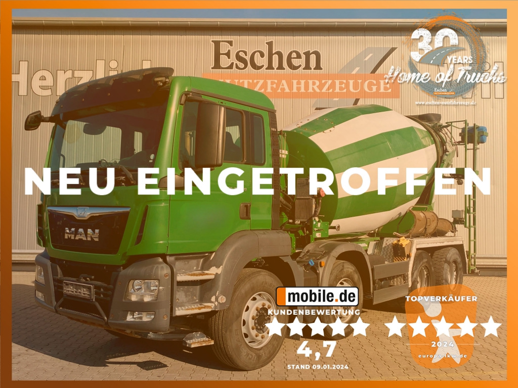 MAN TGS 32.360 8x4 BB / 9 m³ Stetter-Aufbau - Concrete mixer truck: picture 1 MAN TGS 32.360 8x4 BB / 9 m³ Stetter-Aufbau - Concrete mixer truck: picture 1