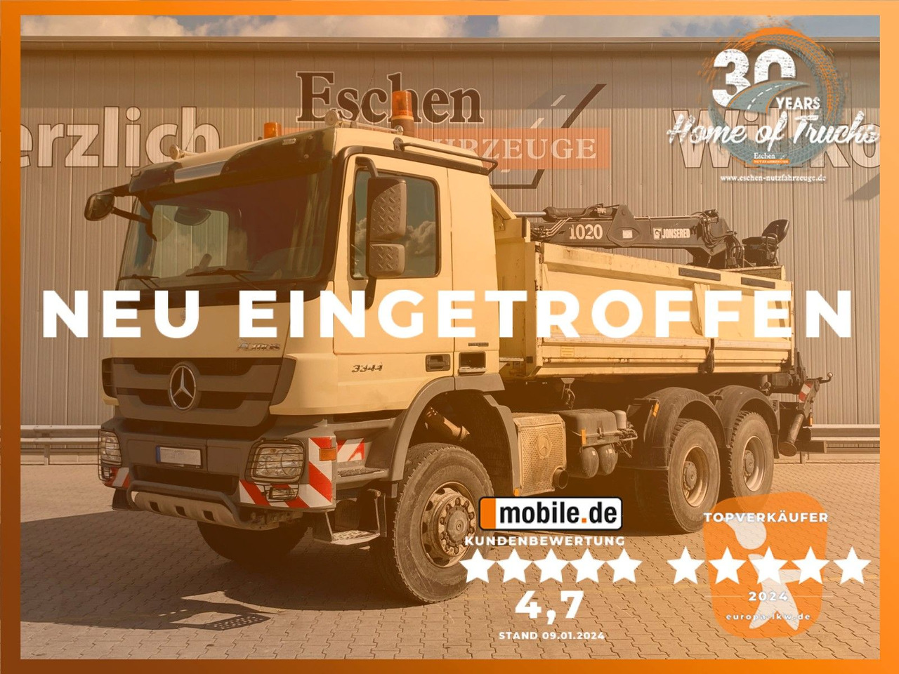 Mercedes-Benz Actros MP3 3344 6x6|MEILLER&Bordmatik*Kran*Blatt - Tipper, Crane truck: picture 1 Mercedes-Benz Actros MP3 3344 6x6|MEILLER&Bordmatik*Kran*Blatt - Tipper, Crane truck: picture 1