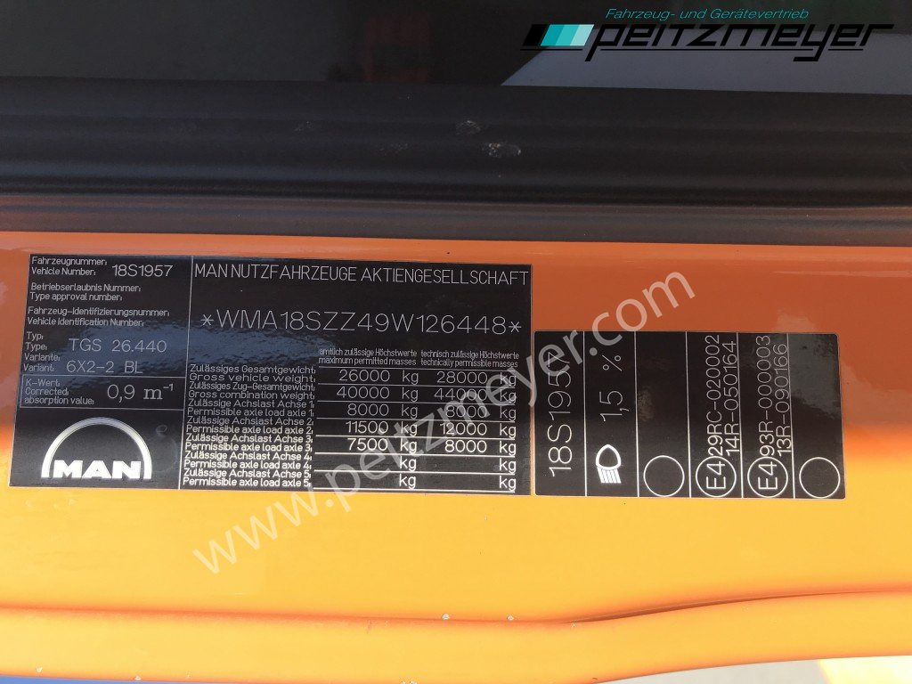 Hook lift truck MAN TGS 26.440 BL6x2 Meiller RK 2070 mit Lenkachse: picture 22