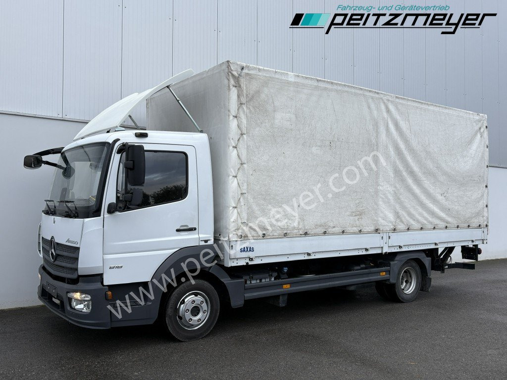 MERCEDES-BENZ Atego 818 L Pritsche + LBW, Klima, 3 Sitzer, 94 tkm - Curtain side truck: picture 1 MERCEDES-BENZ Atego 818 L Pritsche + LBW, Klima, 3 Sitzer, 94 tkm - Curtain side truck: picture 1