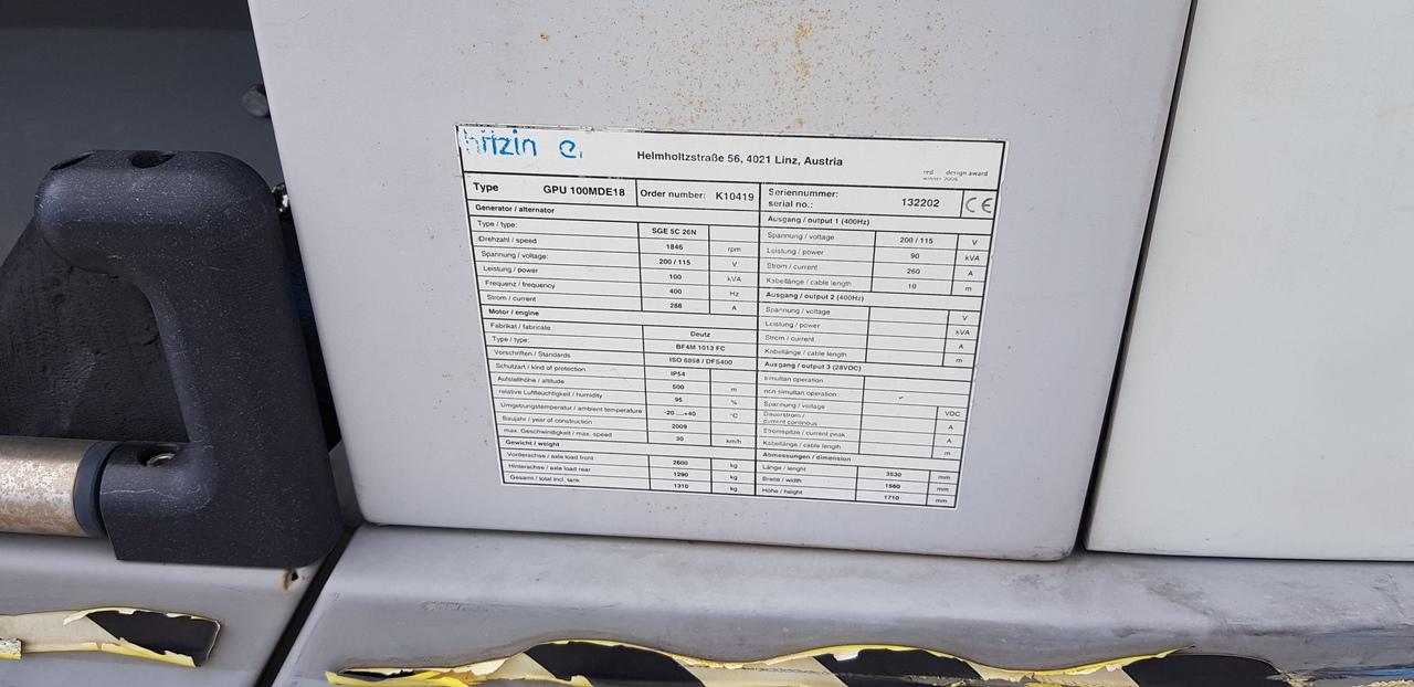 GPU 100 kVa Hitzinger - Ground power unit: picture 2 GPU 100 kVa Hitzinger - Ground power unit: picture 2