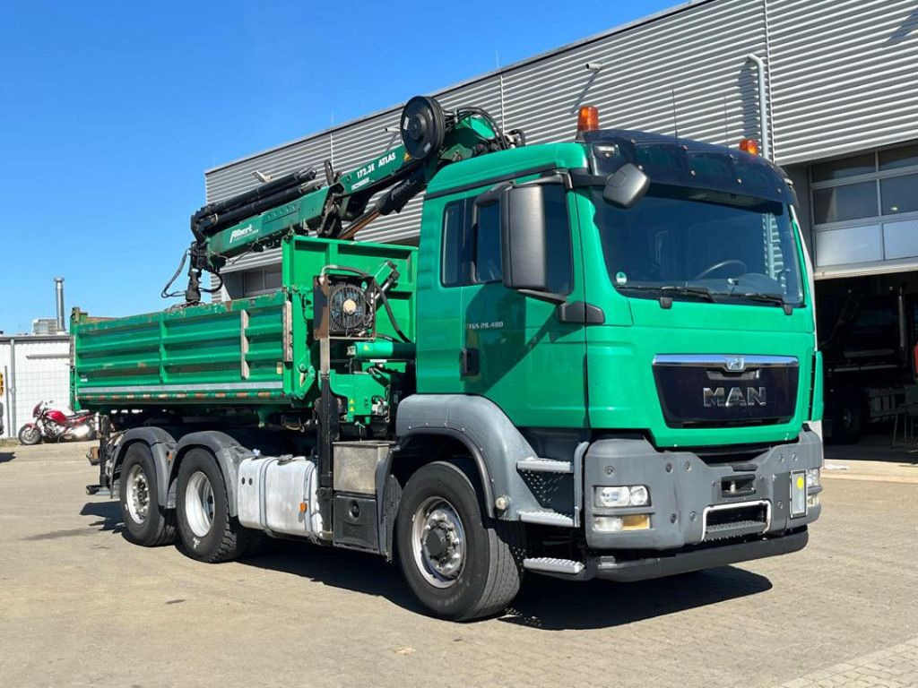 MAN TG-S 28.480 6x4H-4 BL 3-Achs Kipper Kran Funk Li - Crane truck: picture 2 MAN TG-S 28.480 6x4H-4 BL 3-Achs Kipper Kran Funk Li - Crane truck: picture 2