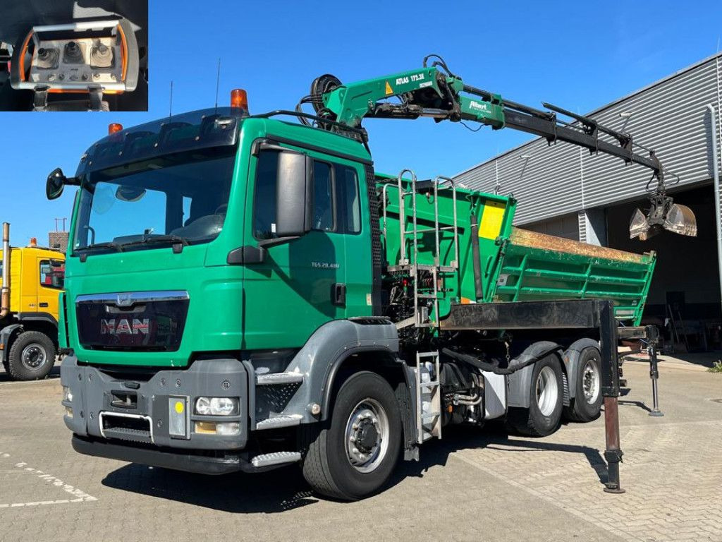 MAN TG-S 28.480 6x4H-4 BL 3-Achs Kipper Kran Funk Li - Crane truck: picture 1 MAN TG-S 28.480 6x4H-4 BL 3-Achs Kipper Kran Funk Li - Crane truck: picture 1