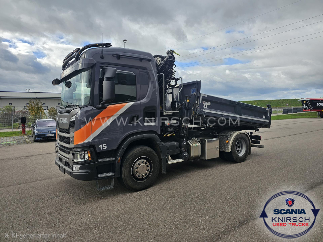 SCANIA G 320 B4x2NA 3-Seitenkipper Dautel mit Kran Hiab - Tipper van: picture 1 SCANIA G 320 B4x2NA 3-Seitenkipper Dautel mit Kran Hiab - Tipper van: picture 1