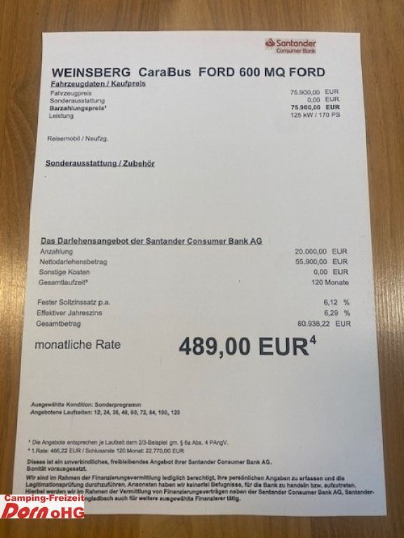 Campervan Weinsberg CaraBus 600 MQ Automatik/Assistenzpaket Weinsberg CaraBus 600 MQ Automatik/Assistenzpaket: picture 6