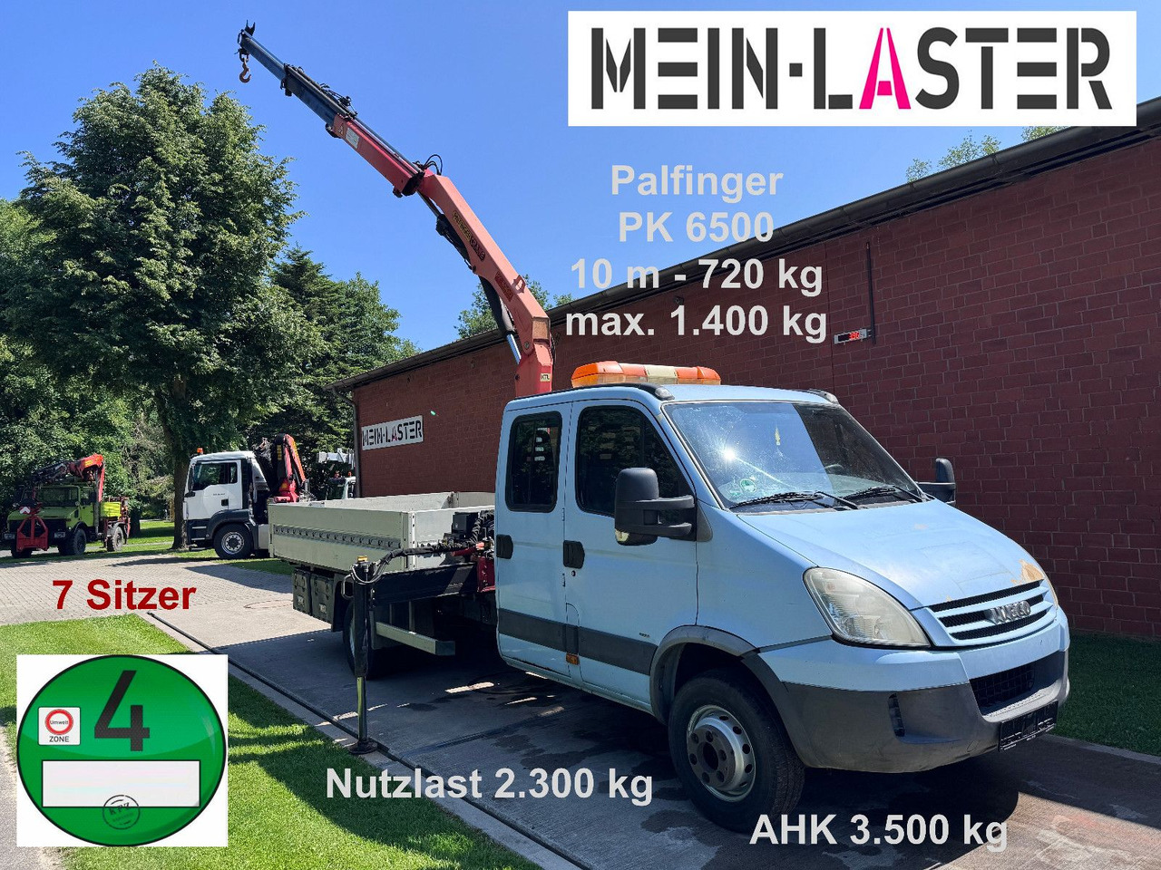 Iveco 65C180 3.0d Palfinger PK 6500 7 Sitzer - Open body delivery van, Crew cab van: picture 1 Iveco 65C180 3.0d Palfinger PK 6500 7 Sitzer - Open body delivery van, Crew cab van: picture 1