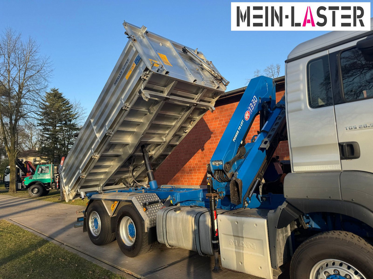 MAN Aufbau Meiller Bordmatik + HMF 1330 K4 15m Funk - Tipper, Crane truck: picture 2 MAN Aufbau Meiller Bordmatik + HMF 1330 K4 15m Funk - Tipper, Crane truck: picture 2