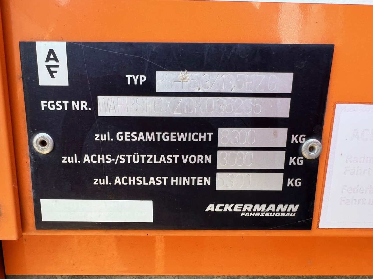 Ackermann PS-F 5.3/13.5 EZG SPS PS-F 5.3/13.5 EZG SPS, Edscha-Verdeck, Lenkachse - Curtainsider semi-trailer: picture 5 Ackermann PS-F 5.3/13.5 EZG SPS PS-F 5.3/13.5 EZG SPS, Edscha-Verdeck, Lenkachse - Curtainsider semi-trailer: picture 5