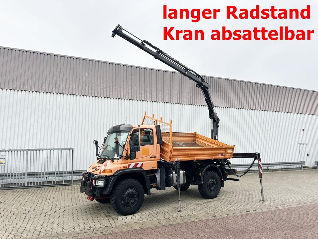 Unimog U500 4x4 U500 4x4 405/40 mit Heckkran Hiab 077-1 HiDuo, absattelbar, Funk - Commercial vehicle: picture 1 Unimog U500 4x4 U500 4x4 405/40 mit Heckkran Hiab 077-1 HiDuo, absattelbar, Funk - Commercial vehicle: picture 1