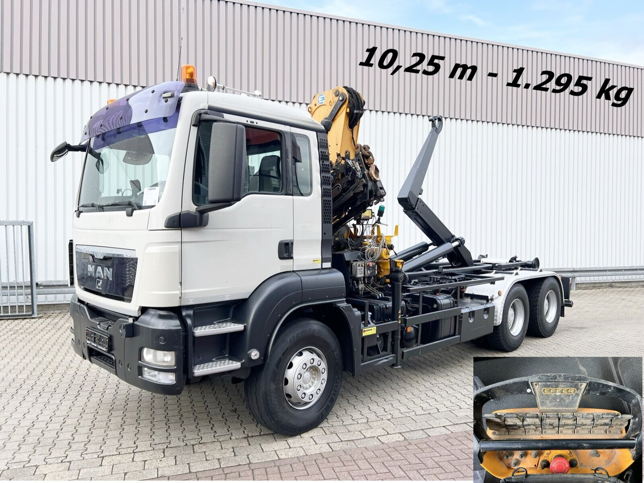 MAN TGS 33.440 6X4 BL TGS 33.440 6X4 BL mit Kran Effer 165-3S, Funk - Hook lift truck, Crane truck: picture 1 MAN TGS 33.440 6X4 BL TGS 33.440 6X4 BL mit Kran Effer 165-3S, Funk - Hook lift truck, Crane truck: picture 1