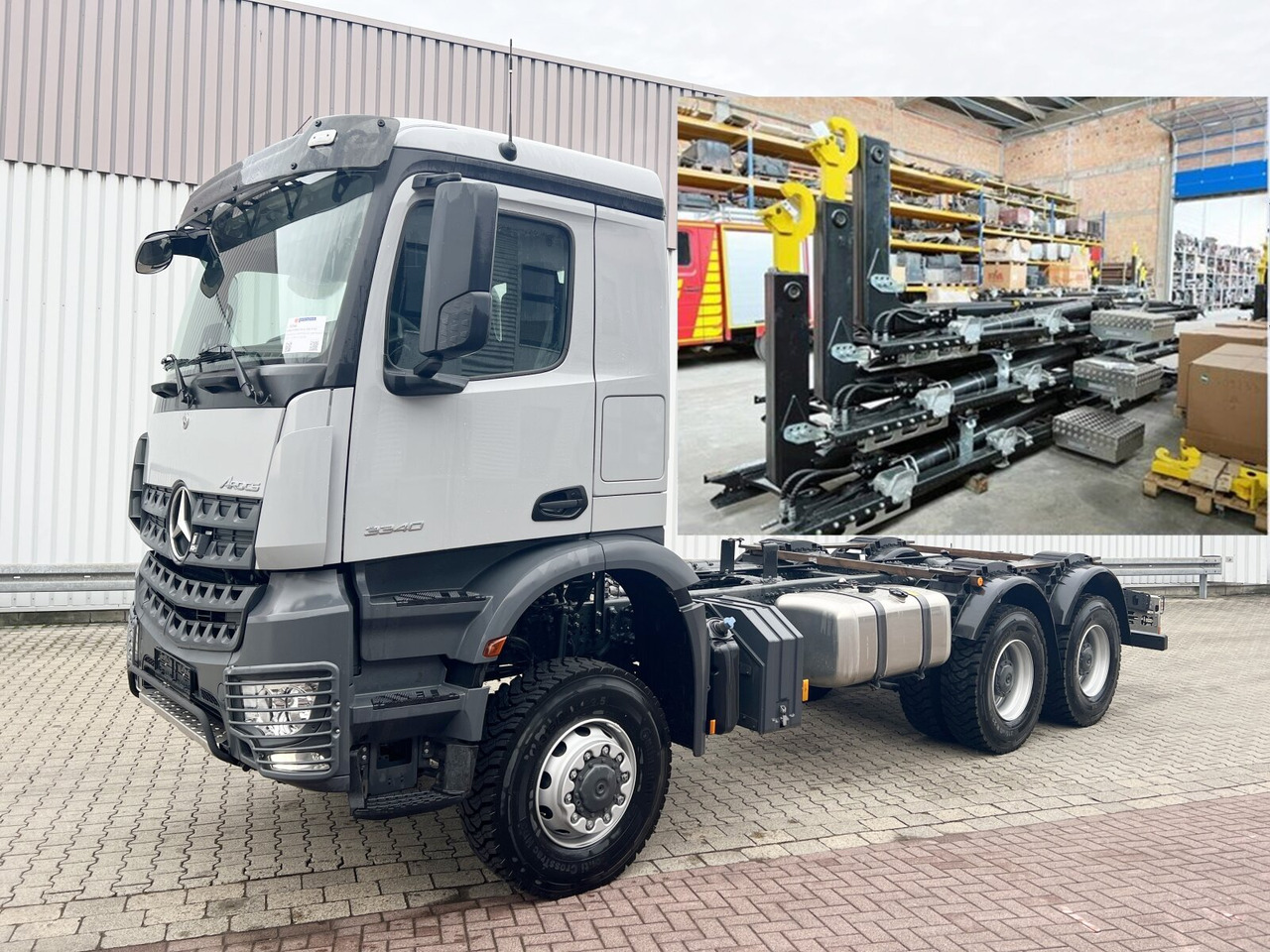 Mercedes-Benz Arocs 3340/46 A 6x6 Arocs 3340/46 A 6x6/39, Grounder - Hook lift truck: picture 1 Mercedes-Benz Arocs 3340/46 A 6x6 Arocs 3340/46 A 6x6/39, Grounder - Hook lift truck: picture 1