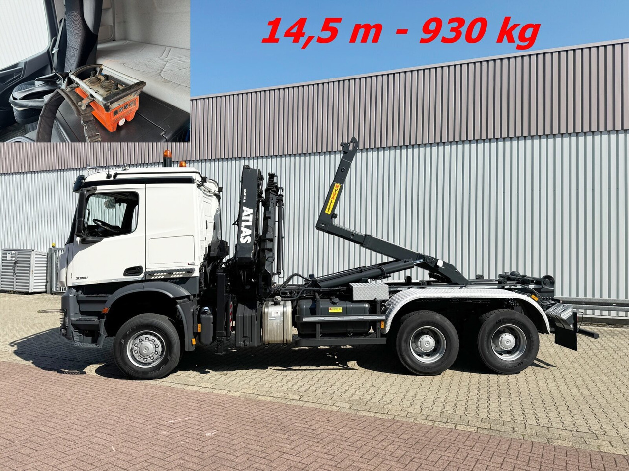 Mercedes-Benz Arocs 3351 AK 6x6 Arocs 3351 AK 6x6, Retarder, Navi, Grounder, Kran Atlas AK 190.2E, Funk - Hook lift truck, Crane truck: picture 1 Mercedes-Benz Arocs 3351 AK 6x6 Arocs 3351 AK 6x6, Retarder, Navi, Grounder, Kran Atlas AK 190.2E, Funk - Hook lift truck, Crane truck: picture 1