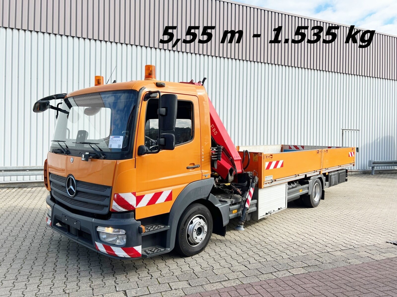 Mercedes-Benz Atego 1023 L 4x2 Atego 1023 L 4x2 mit Kran Fassi F85B.0.21 - Crane truck, Dropside/ Flatbed truck: picture 1 Mercedes-Benz Atego 1023 L 4x2 Atego 1023 L 4x2 mit Kran Fassi F85B.0.21 - Crane truck, Dropside/ Flatbed truck: picture 1