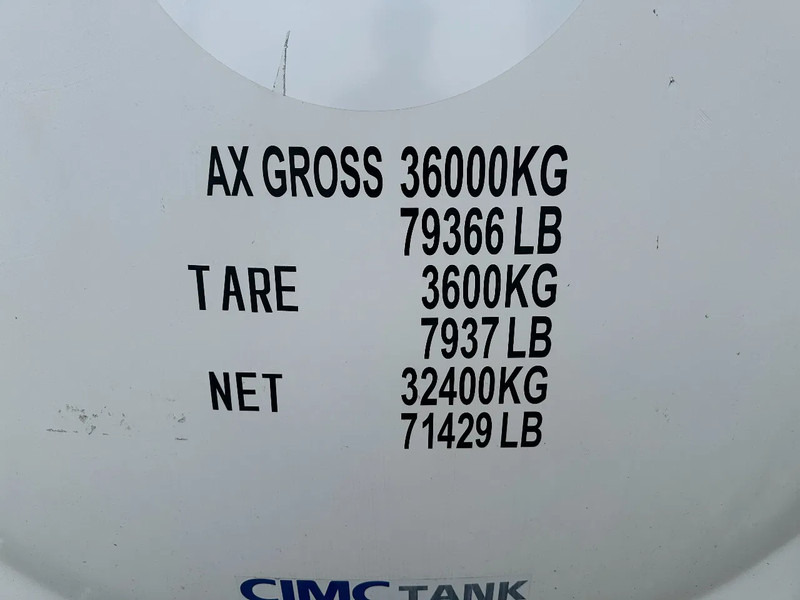 Tank container CIMC 20FT ISO /  25.030L - 1 comp. / L4BN / UN Portable / T11 /  test: 10 -2026: picture 18