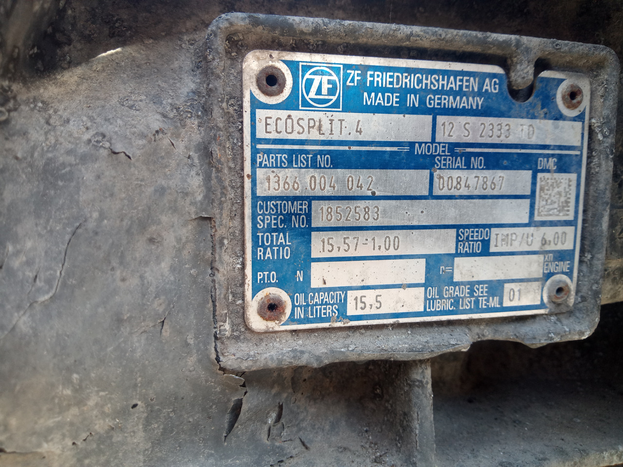 DAF XF106 - Gearbox: picture 5 DAF XF106 - Gearbox: picture 5