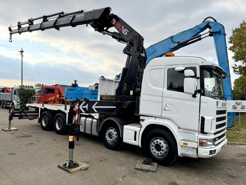 Scania 114C-380 8x4 + CRANE HIAB 700 E-5 - PLATFORM 6m80 + TWISTLOCKS - MANUAL - RETARDER - STEEL SPRING / BIG AXLE HUB REDUCTION - AP ACHSEN - Crane truck: picture 1 Scania 114C-380 8x4 + CRANE HIAB 700 E-5 - PLATFORM 6m80 + TWISTLOCKS - MANUAL - RETARDER - STEEL SPRING / BIG AXLE HUB REDUCTION - AP ACHSEN - Crane truck: picture 1