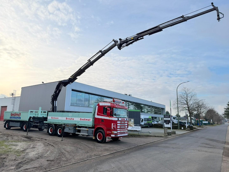 Scania 164L-480 V8 6x4 BAUSTOFF + KRAN HIAB 350-4 + JIB 90-4 - *TOP ZUSTAND* - ROTATOR - RADIO - RETARDER - BLATT / AP ACHSEN - BELGISCHE LKW - Dropside/ Flatbed truck, Crane truck: picture 1 Scania 164L-480 V8 6x4 BAUSTOFF + KRAN HIAB 350-4 + JIB 90-4 - *TOP ZUSTAND* - ROTATOR - RADIO - RETARDER - BLATT / AP ACHSEN - BELGISCHE LKW - Dropside/ Flatbed truck, Crane truck: picture 1