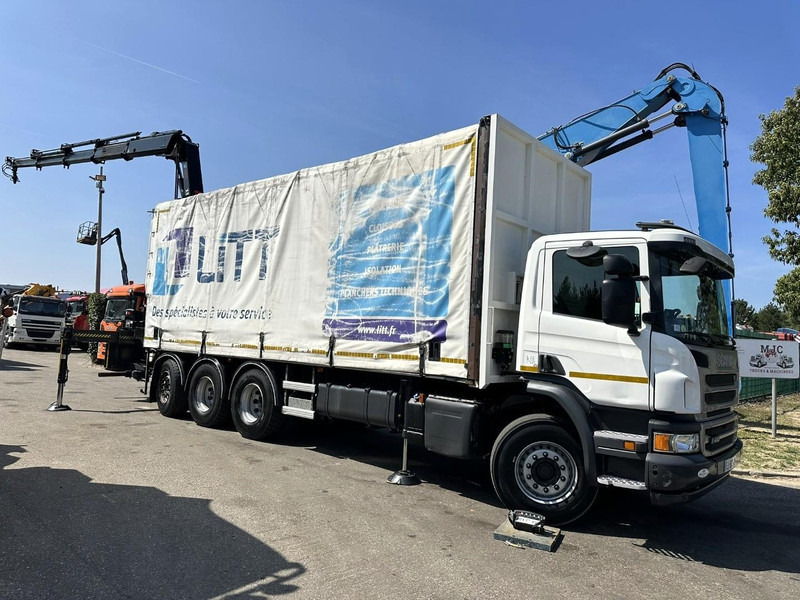 Scania P410 8x4 TRIDEM PRITSCHE PLANE + KRAN HIAB 244 EP-4 HIDUO - RETARDER - LIFT + STEERING AXLE - *327.000km* - RADIO - Curtain side truck, Crane truck: picture 1 Scania P410 8x4 TRIDEM PRITSCHE PLANE + KRAN HIAB 244 EP-4 HIDUO - RETARDER - LIFT + STEERING AXLE - *327.000km* - RADIO - Curtain side truck, Crane truck: picture 1