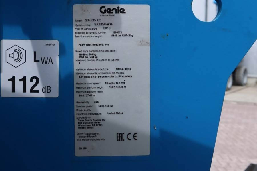 Genie SX135XC Diesel, 43m Working Height, 27.5m Reach, B - Telescopic boom: picture 5 Genie SX135XC Diesel, 43m Working Height, 27.5m Reach, B - Telescopic boom: picture 5