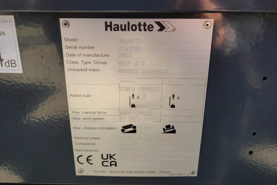 Haulotte HA16RTJ Valid Inspection, *Guarantee! Diesel, 4x4 - Articulated boom lift: picture 3 Haulotte HA16RTJ Valid Inspection, *Guarantee! Diesel, 4x4 - Articulated boom lift: picture 3