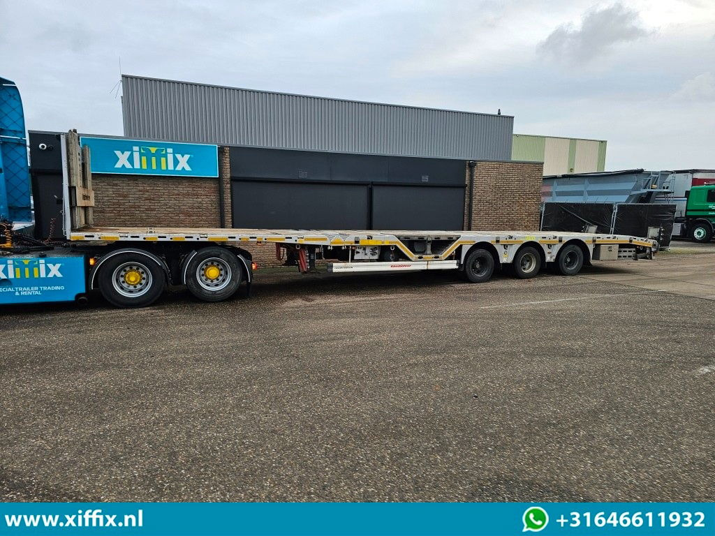 Dropside/ Flatbed semi-trailer Kässbohrer 3-ass. Vlakke uitschuifbare Mega oplegger / Naloop gestuurd: picture 6