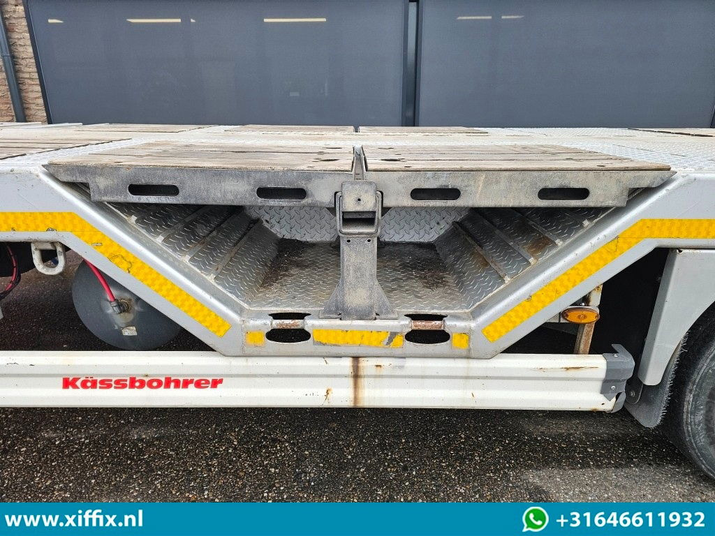 Dropside/ Flatbed semi-trailer Kässbohrer 3-ass. Vlakke uitschuifbare Mega oplegger / Naloop gestuurd: picture 7