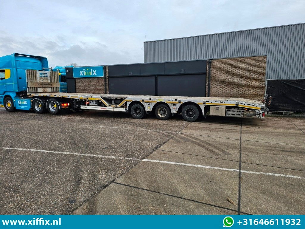 Dropside/ Flatbed semi-trailer Kässbohrer 3-ass. Vlakke uitschuifbare Mega oplegger / Naloop gestuurd: picture 11
